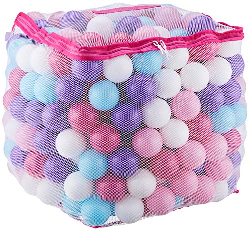 Click N' Play Pack of 400 Phthalate Free BPA Free Crush Proof Plastic Ball, Pit Balls - 5 Pastel Colors in Reusable and Durable Storage Mesh Bag with Zipper
